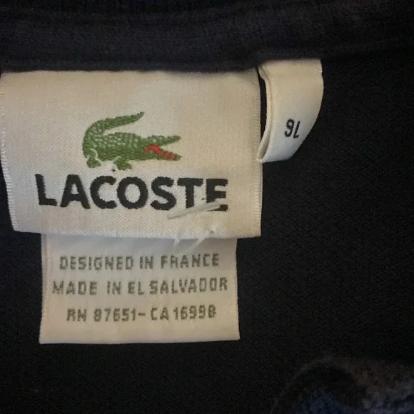 Lacoste Polo Collar Shirt Navy Sz XXL Cotton - Picture 4 of 6